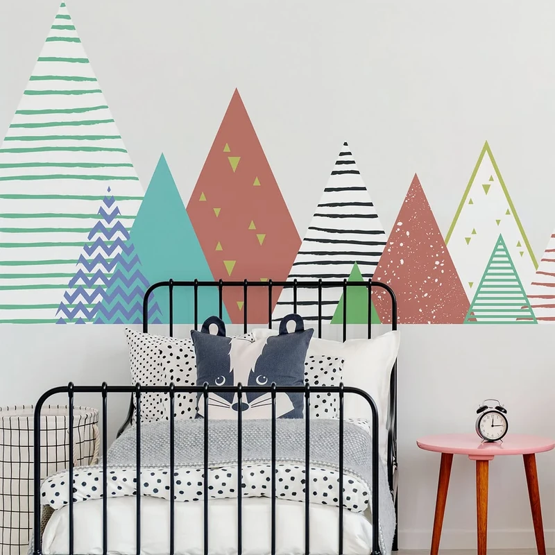 Ambiance Children's Wall Stickers – Nursery Decoration – Giant Wall Sticker for Child's Scandinavian Mountains Becka – 90 x 150 cm