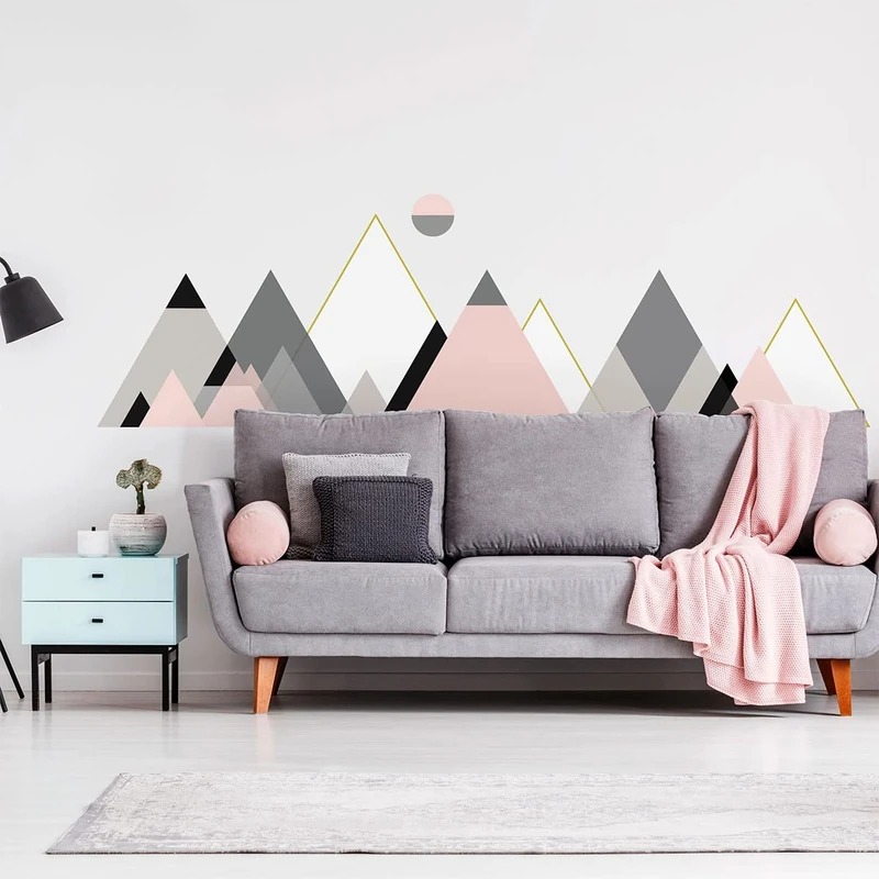Living Room Bedroom Wall Sticker Giant Scandinavian Mountains 95 x 135 cm - Image 1