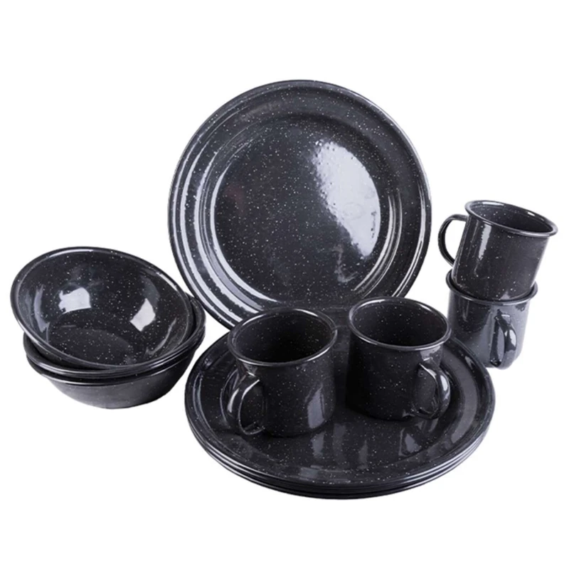 Mil-Tec Unisex - Adult 14678002 Dinnerware Set, Black, One Size