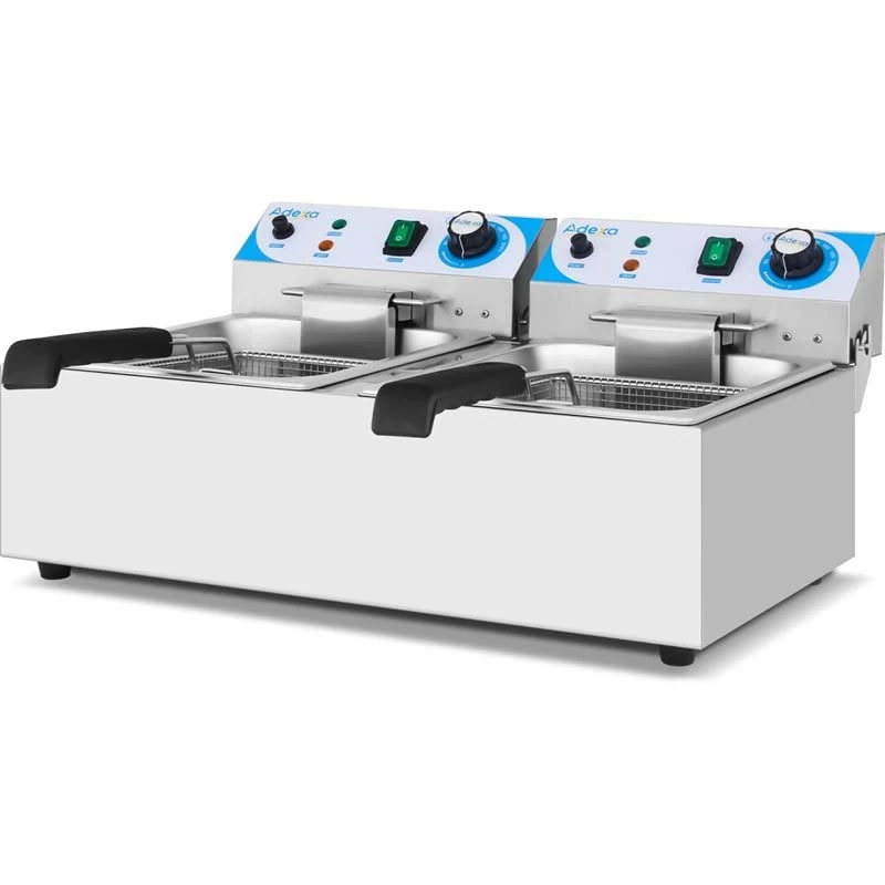 Stalwart DA-MAREF102A Commercial Twin Fryer Electric 10plus10 Litre 6kW Countertop
