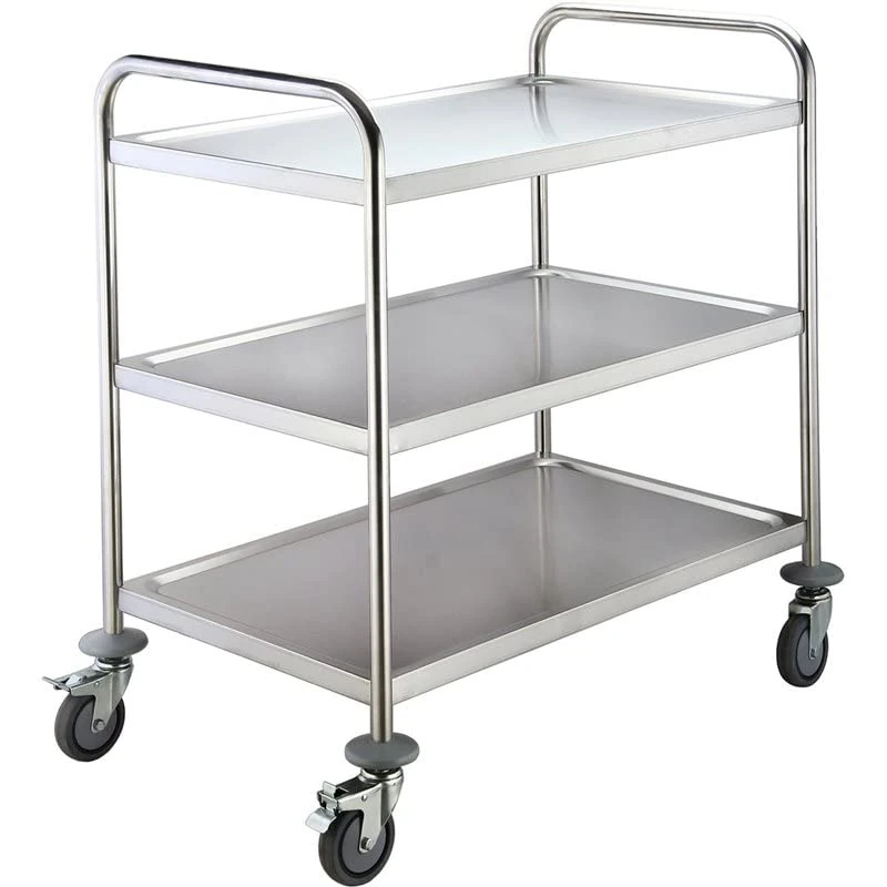 Stalwart DA-RST3B Commercial Serving/Service/Clearing Trolley Stainless Steel 3 Tier 810x460x900mm