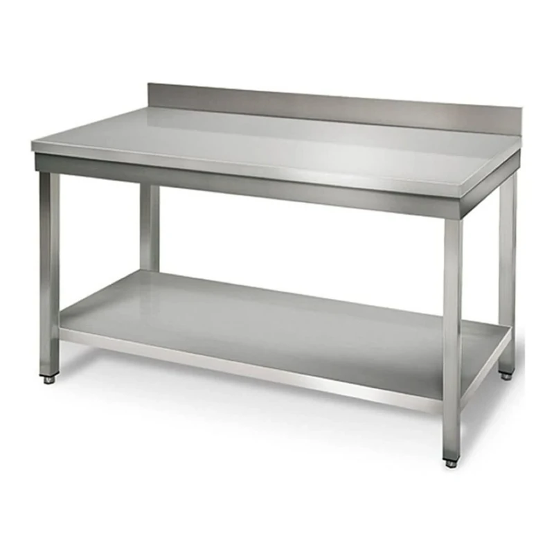 Adexa VT146SLB Professional Stainless Steel Work Table, Bottom Shelf Upstand, 1400mm x 600mm x 900mm