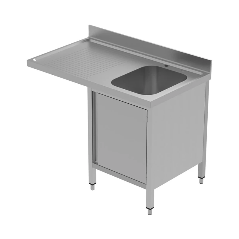 Stalwart DA-VSCH127LBS Commercial Sink for dishwashers with Cupboard 1 Bowl Left Splashback 1200mm Depth 700mm