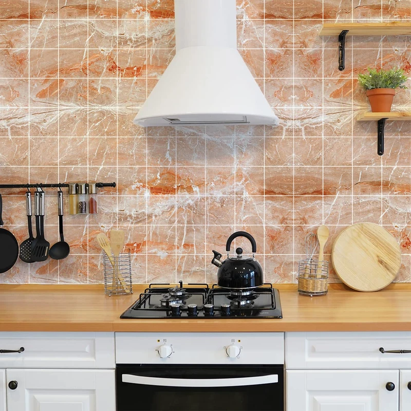 Ambiance Sticker Self-Adhesive Decorative Wall Decal Cement Tile for Bathroom and Kitchen Mabré de Santander- Pack of 60 Stickers of 15 x 15 cm