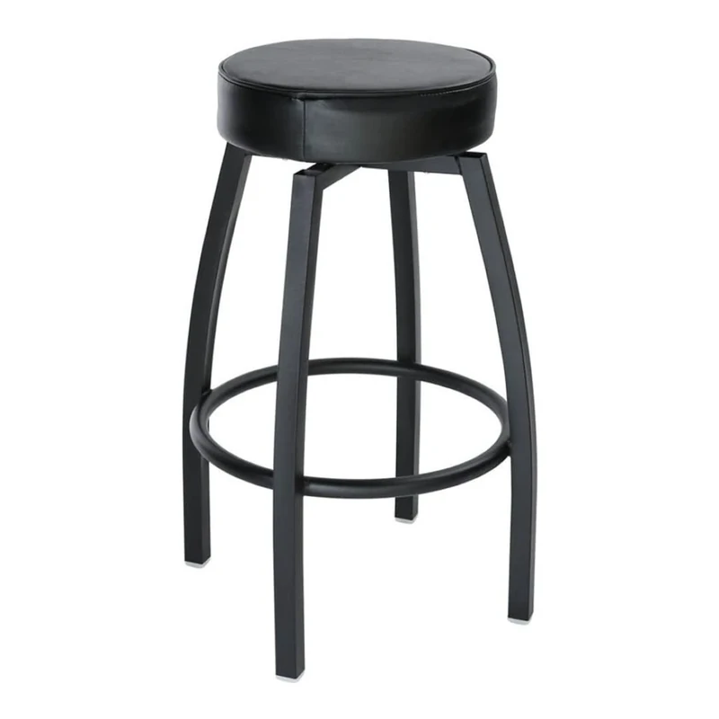 Adexa GS6P08 Black Barstool with Upholstered Swivel Seat