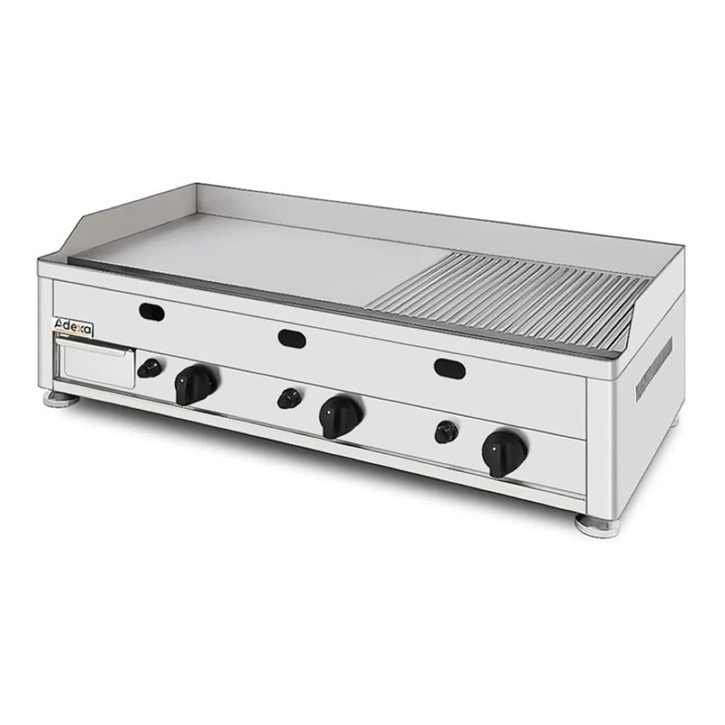 Stalwart DA-GGN10002 Commercial Gas Griddle Smooth/Ribbed Plate 3 Zones 9kW Countertop