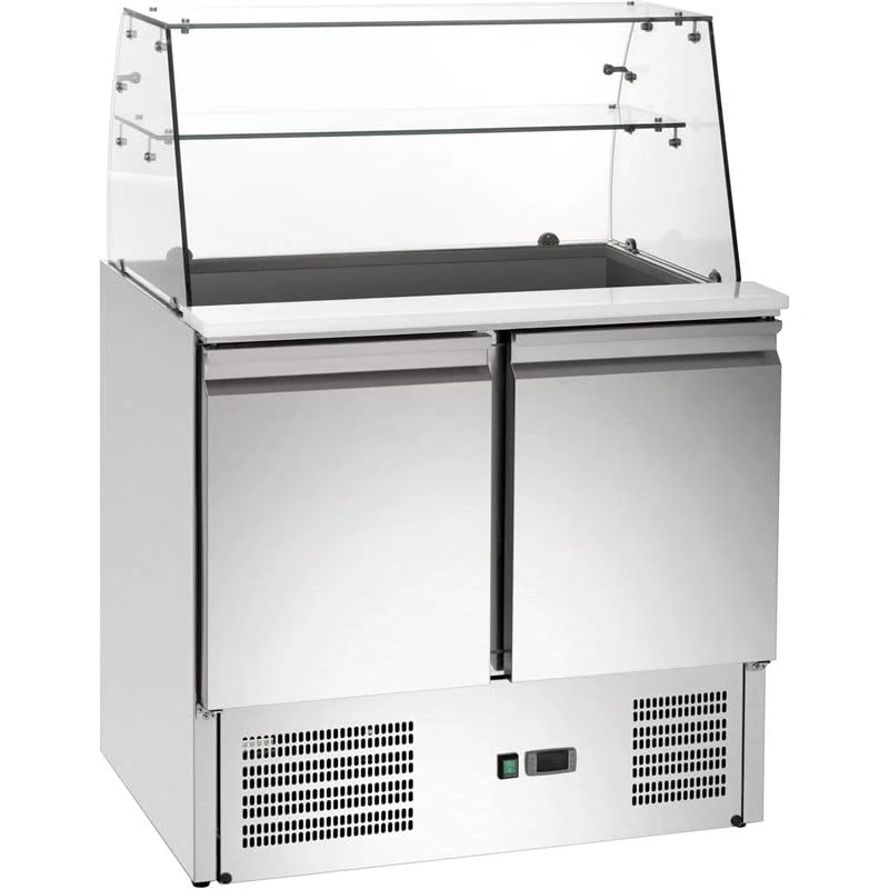 Stalwart DA-S92SQ Saladette with Glass Display 2 Doors