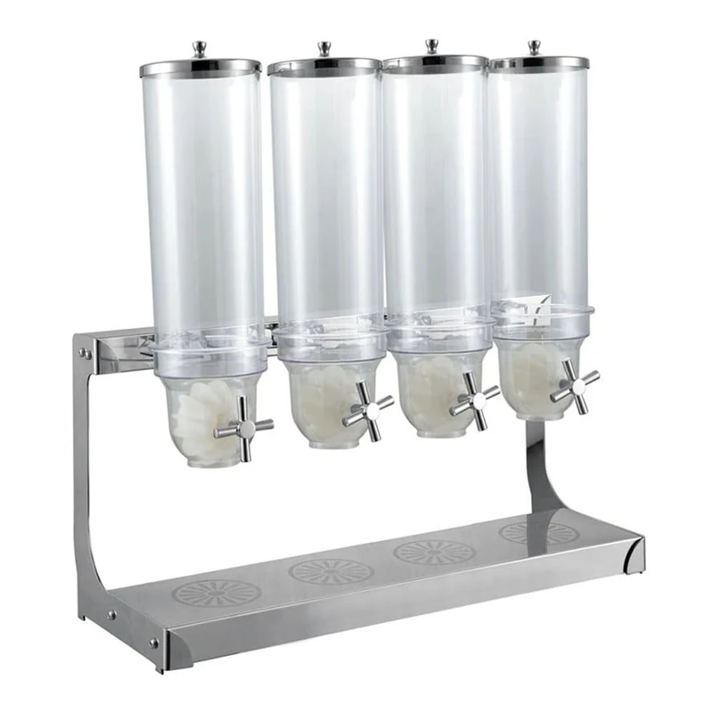 Adexa SCD04B Commercial Cereal Dispenser, 4 x 4L Quadruple