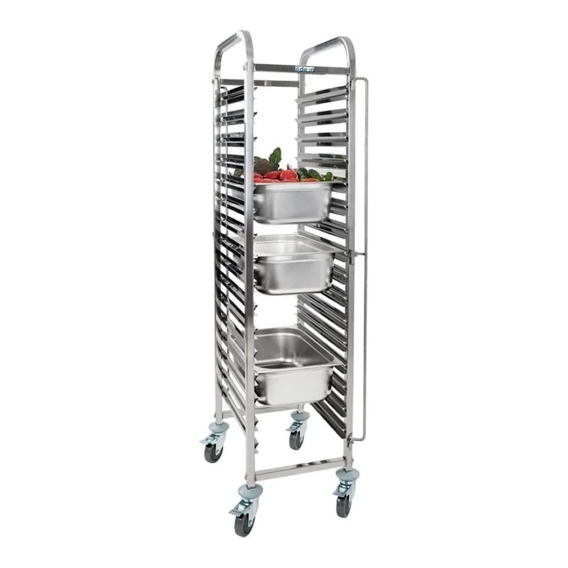 Stalwart DA-RT1115 Rack/Tray/Pan Trolley Stainless Steel Gastronorm GN1/1 15 Tier