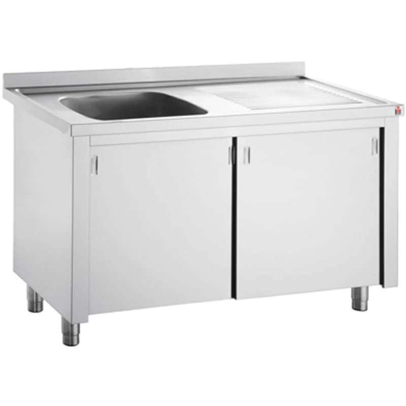 Stalwart DA-THSSR107BL1 Commercial Sink with Cupboard Stainless Steel 1 Bowl Left Splashback Width 1000mm Depth 700mm