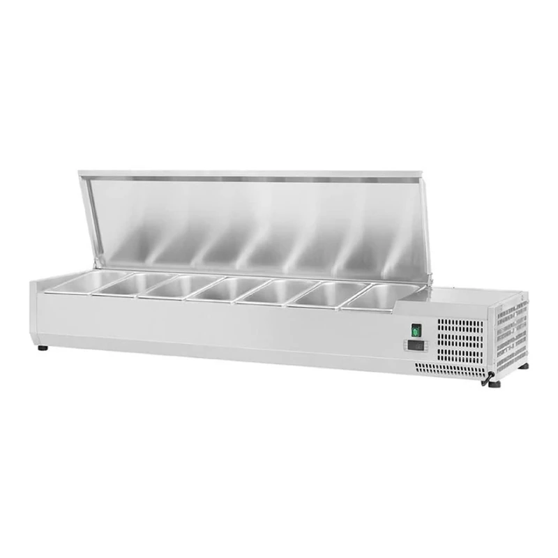 Stalwart DA-EA16 Refrigerated Servery Prep Top 1600mm 7xGN1/4 Depth 330mm Stainless Steel lid