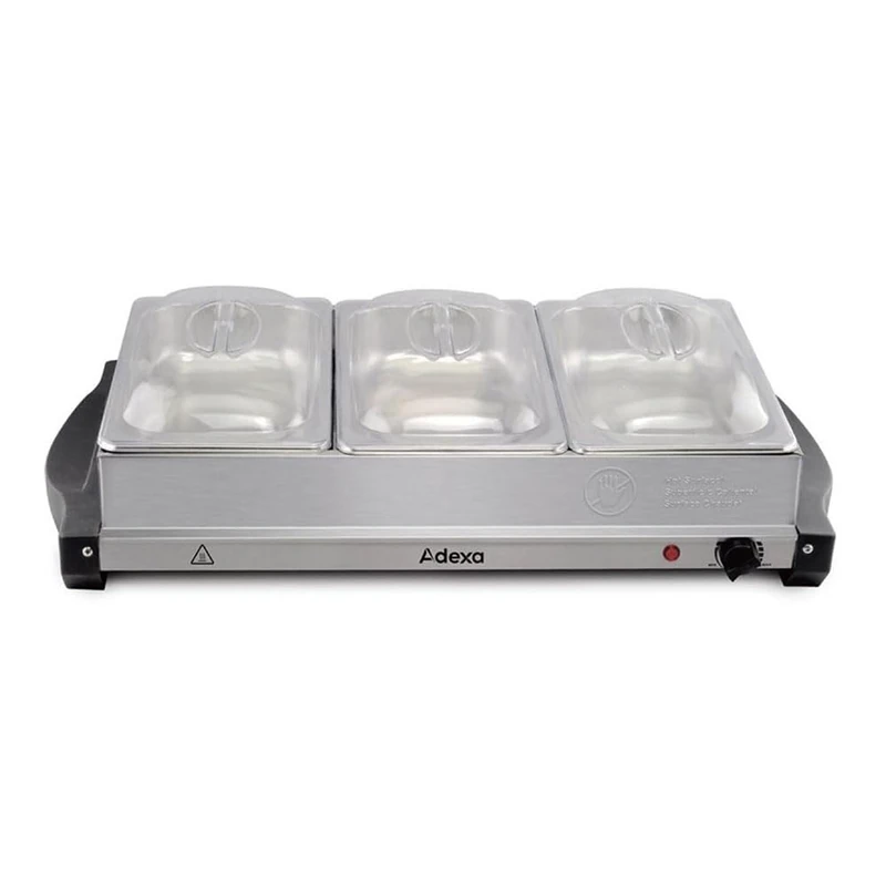 Stalwart DA-BSW320 Pan Buffet Server 3x2.5 Litre Stainless Steel