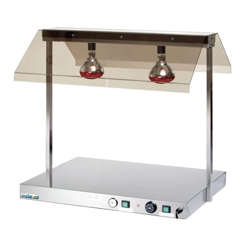 Stalwart DA-WM2F Buffet Food Warmer with Gantry Stainless Steel 2 Infrared Lamps Sneeze Guards 2xGN1/1