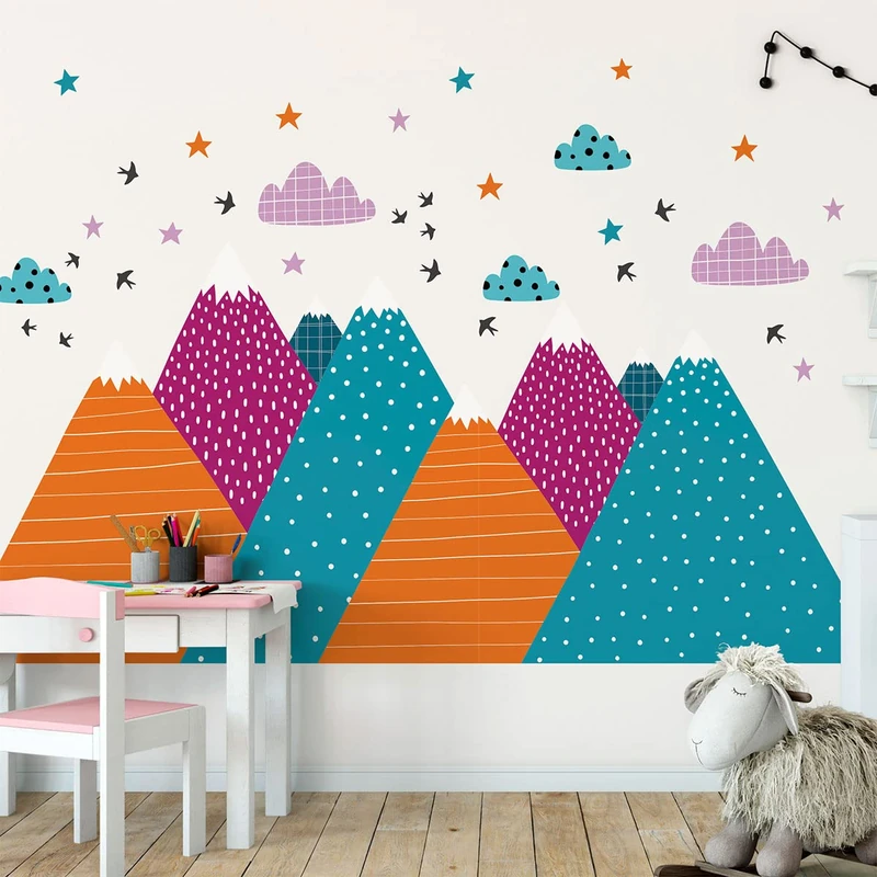 Ambiance Sticker Nitika Children's Wall Sticker for Baby Room Decoration - Giant Adhesive Wall Sticker - H120 x L180 cm