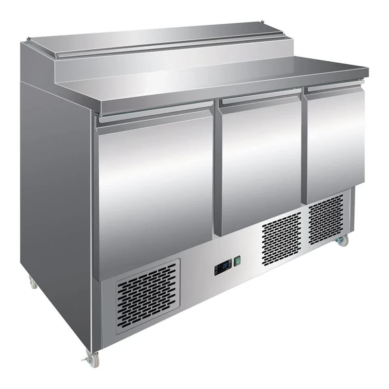 Stalwart DA-P33 Refrigerated Prep Table 3 Doors Sandwich top 8xGN1/6