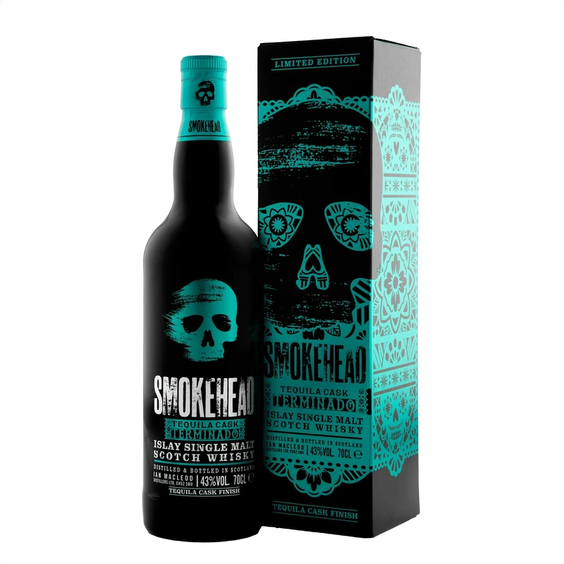 Smokehead Tequila Cask Terminado Islay Single Malt Scotch Whisky with Giftbox - 70cl | 43% ABV | Peated Single Malt Scottish Whisky