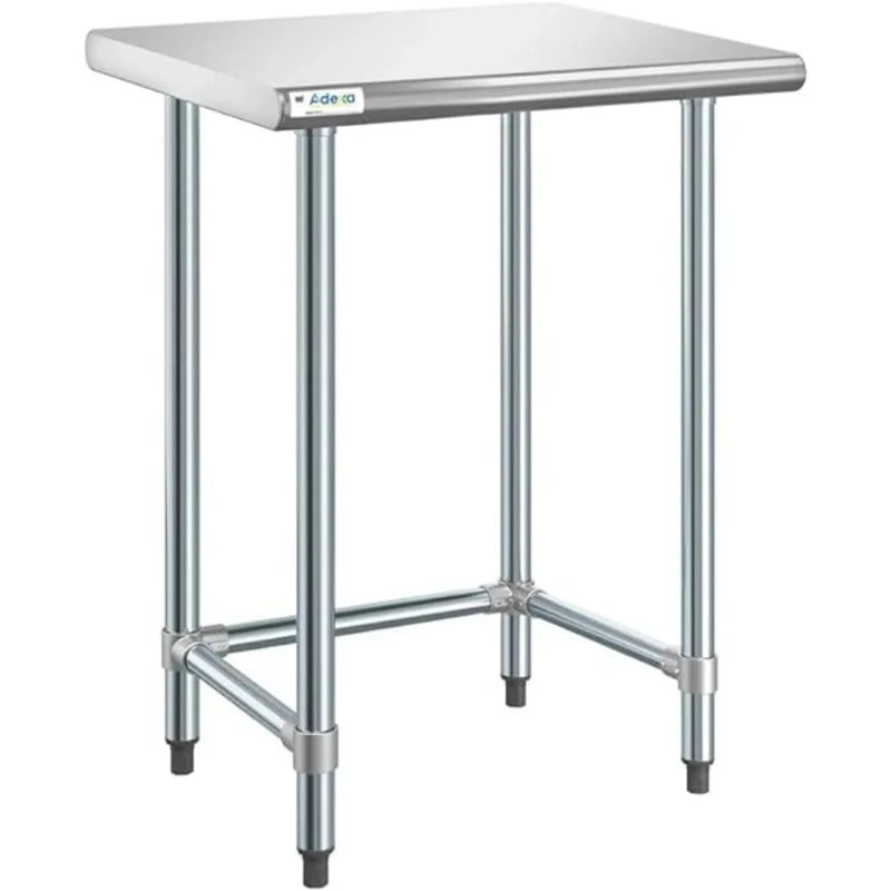 Stalwart DA-WTGOB2430418 Commercial Work Table Stainless Steel No Bottom Shelf 760x610x900mm