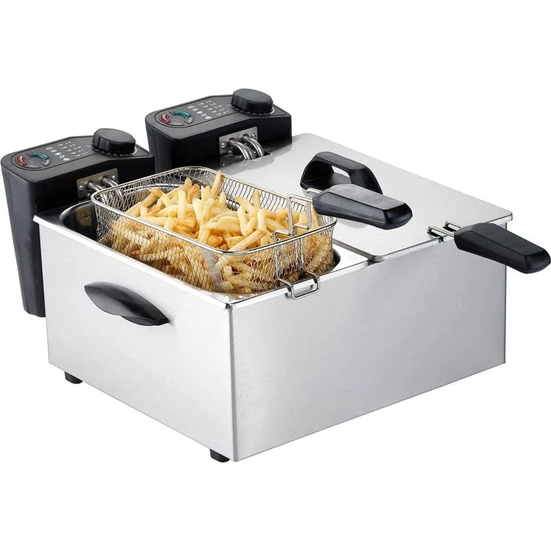 Stalwart DA-DF35BT2 Commercial Fryer Countertop Double Tank 3.5plus3.5 litres 4kW