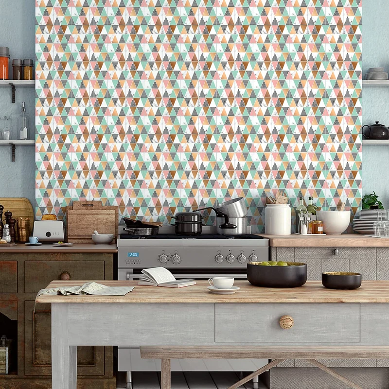 Ambiance Sticker Self-Adhesive Decorative Wall Decal Cement Tile for Bathroom and Kitchen Mabré Chic Azur- Pack of 60 Stickers of 15 x 15 cm