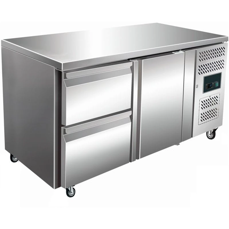 Stalwart DA-2DRG21V Commercial Refrigerated Counter 1 Door 2 Drawers Depth 700mm