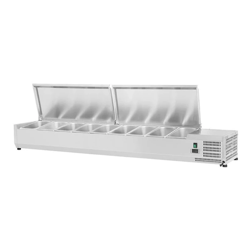 Stalwart DA-EA18 Refrigerated Servery Prep Top 1800mm 8xGN1/4 Depth 330mm Stainless Steel lid