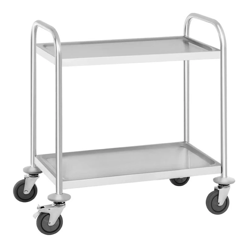 Stalwart DA-RST2C Commercial Serving/Service/Clearing Trolley Stainless Steel 2 Tier 710x410x810mm