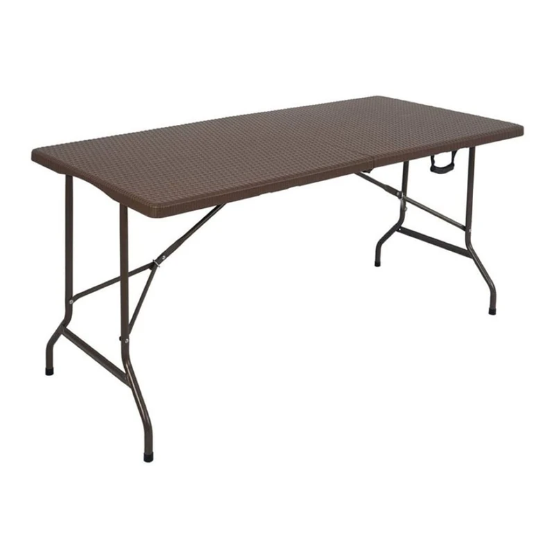 Stalwart DA-HQR152 Folding Rattan Design Picnic Table 5ft Brown Plastic