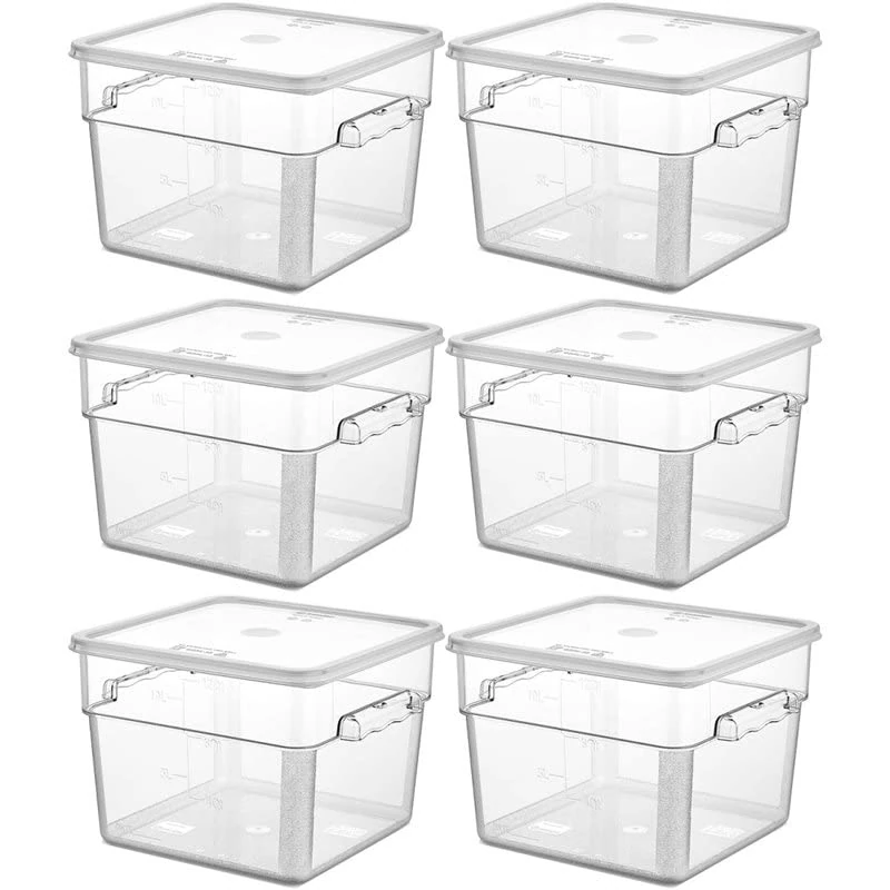 Stalwart DA-GSPP12plusGSPPL12 Polypropylene Food Storage Container with lid, 11.4 Litre, 290x300x212mm, Pack of 6