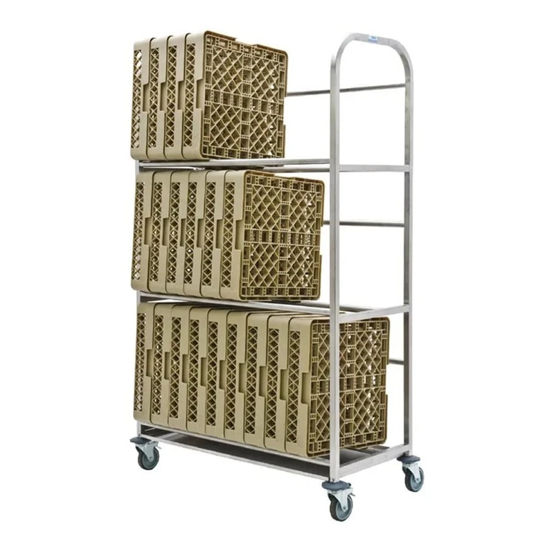 Stalwart DA-DDT30 Commercial Drip Dry Trolley for Dishwasher Baskets Stainless Steel 30 Baskets 1070x470x1705mm