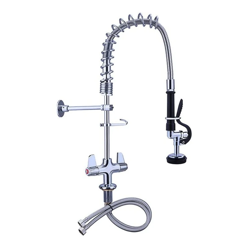 Stalwart DA-EQ7801A Pre Rinse Spray Unit Deck Mount Double Inlet Height 600mm Stainless Steel