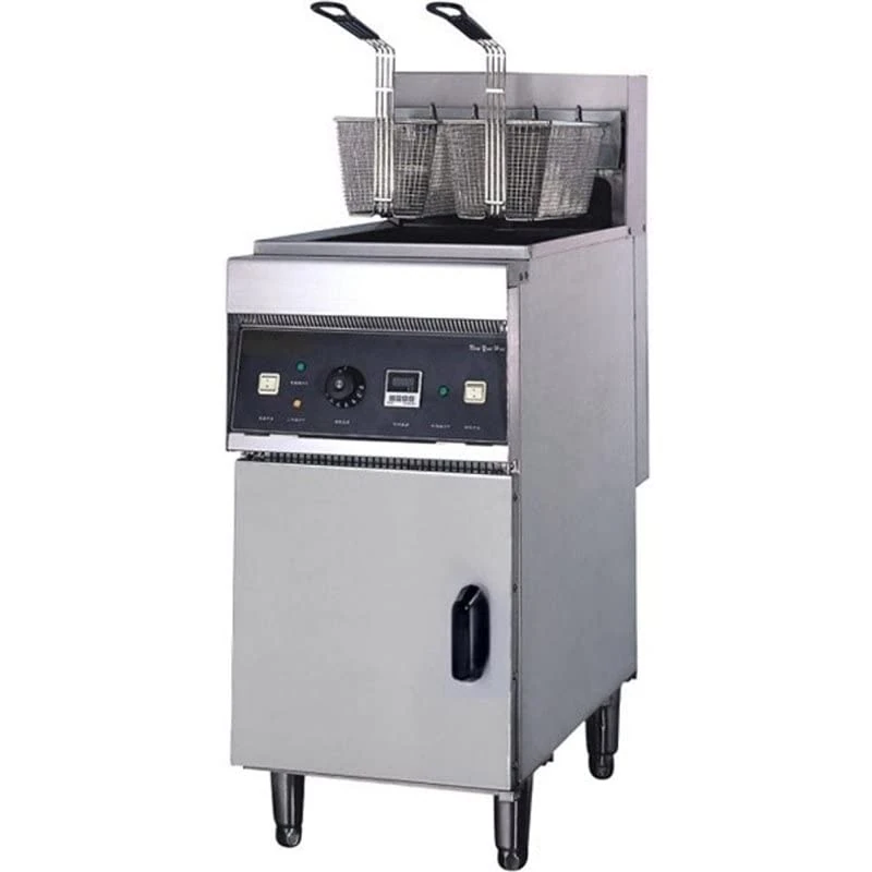 Stalwart DA-DF28L Twin Basket Professional Free Standing Electric Fryer Single Tank 18kW 28 litres