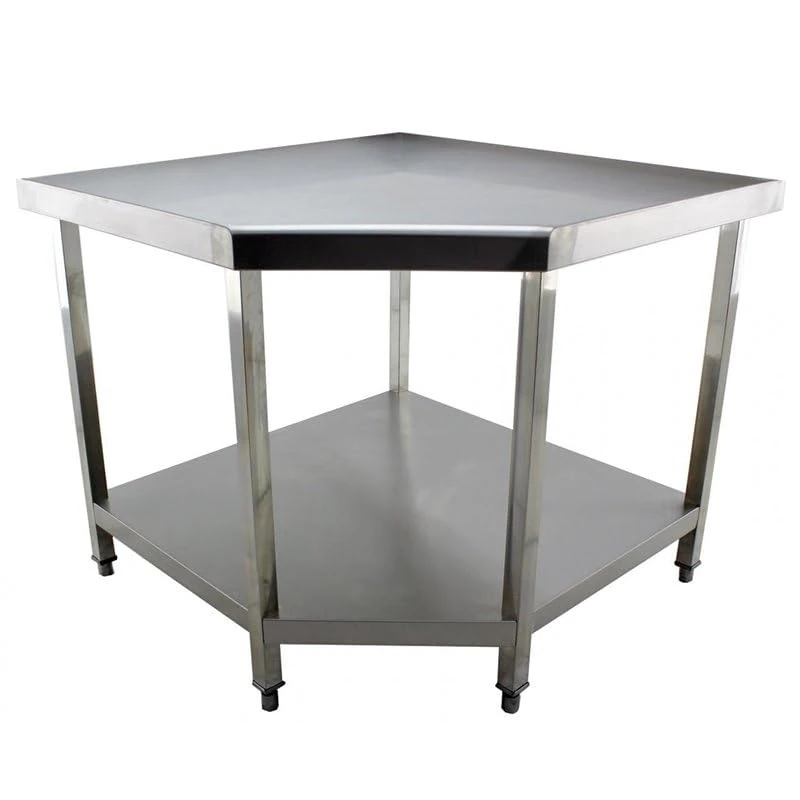 Stalwart DA-VT106C Commercial Work Table Corner Unit Stainless Steel Sides 600mm