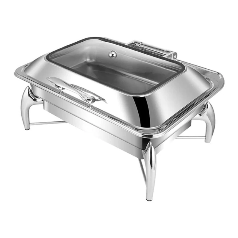 Stalwart DA-VICLH2103 Chafing Dish Glass lid Stainless Steel 7 litres GN1/1