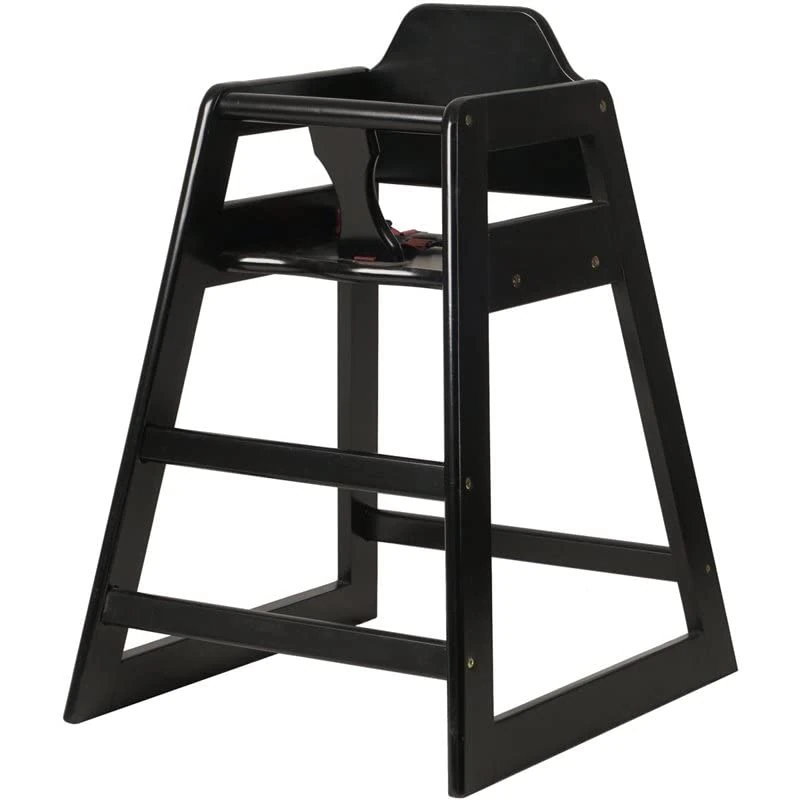 Adexa GS6003BLACK Restaurant Wood High Chair, Black
