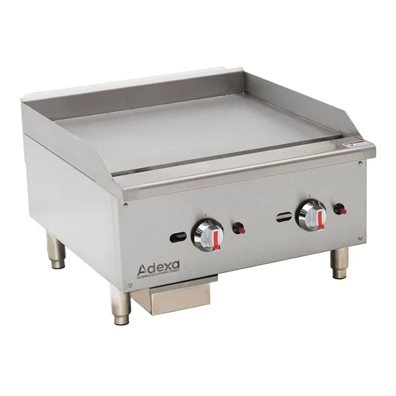 Stalwart DA-EGG24S Premium Commercial Gas Griddle Smooth Plate 2 Burners 15kW Countertop