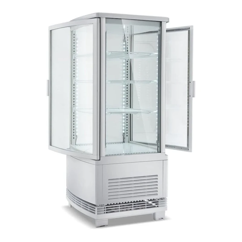 Stalwart DA-CL98RW Countertop Display Fridge 98 litres 4 Shelves White 2 Curved Doors Front Back