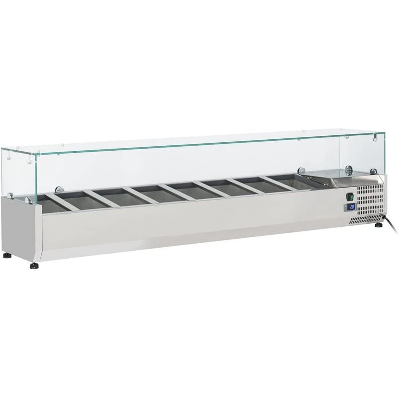 Adexa PT18 Refrigerated Servery Prep Top, 1800mm, 330mm Depth, 8 x GN1/4