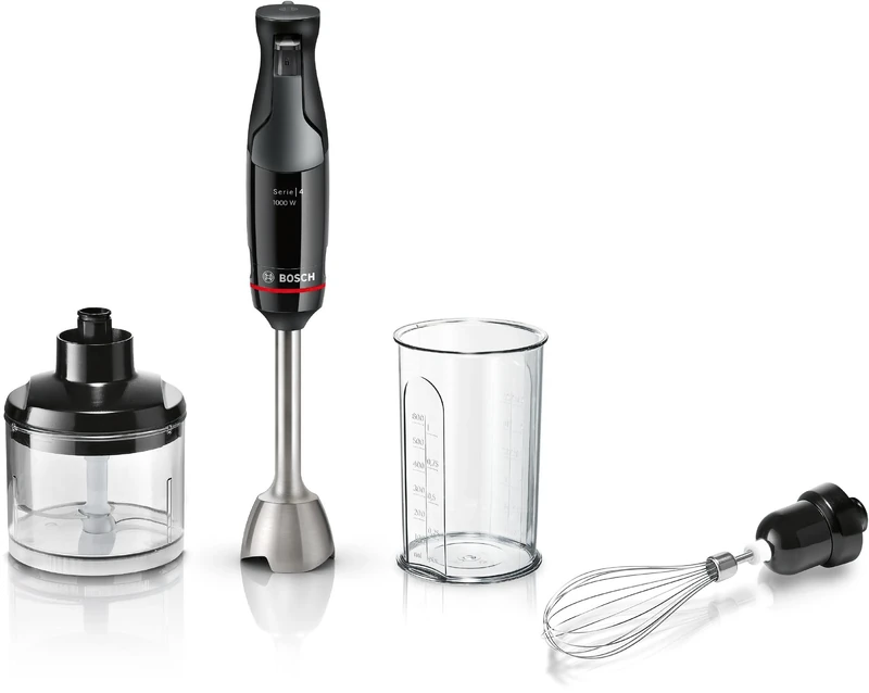 Bosch, Hand blender, ErgoMaster Series 4, 1000 Watt, Dynamic speed control, QuattroBlade system, Accessories Included, MSM4B621