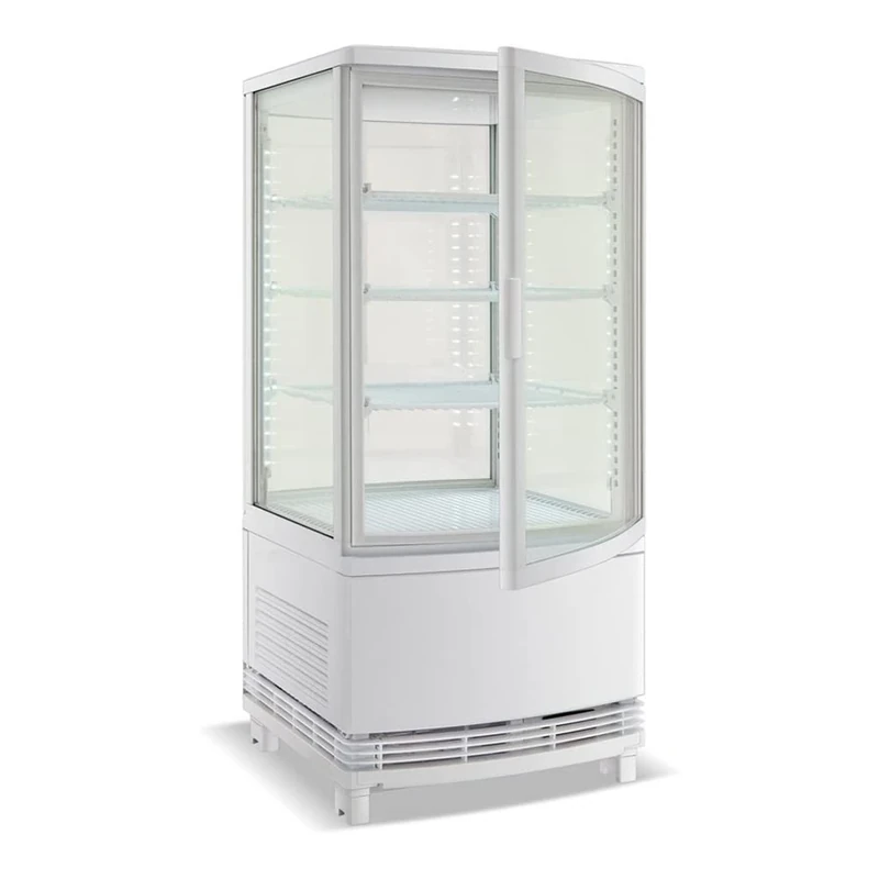 Stalwart DA-CL68RW Countertop Display Fridge 68 litres 3 Shelves White 2 Curved Doors Front Back