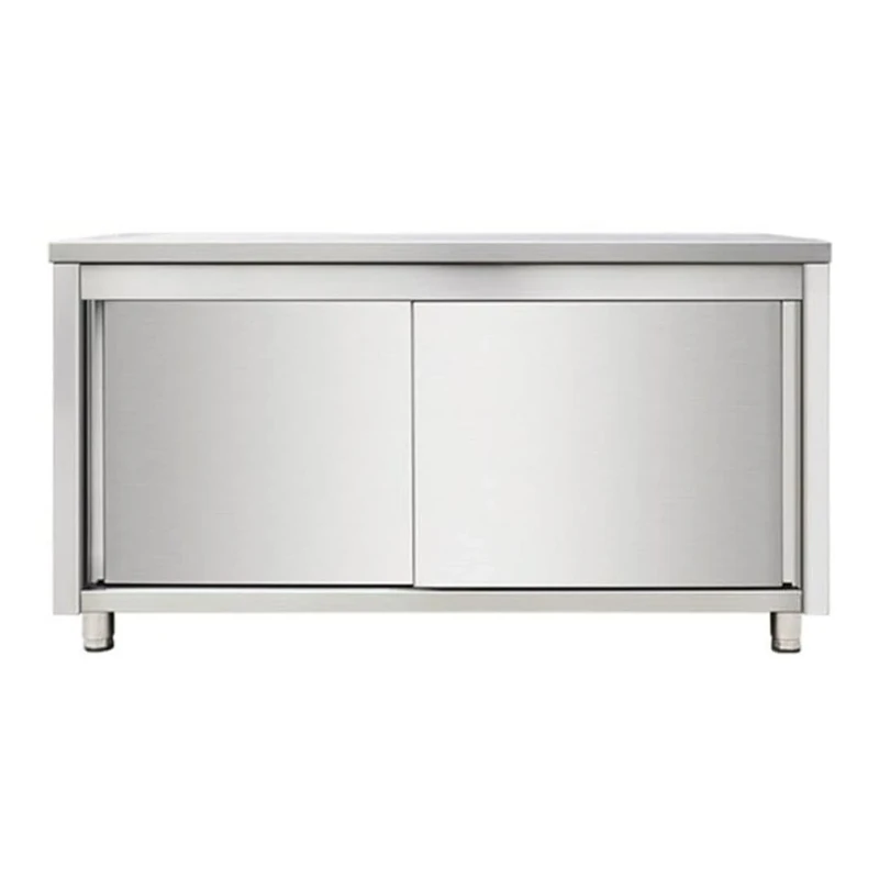 Commercial Worktop Floor Cupboard Sliding Doors Stainless Steel Width 1600mm Depth 700mm DA-VTC167SL