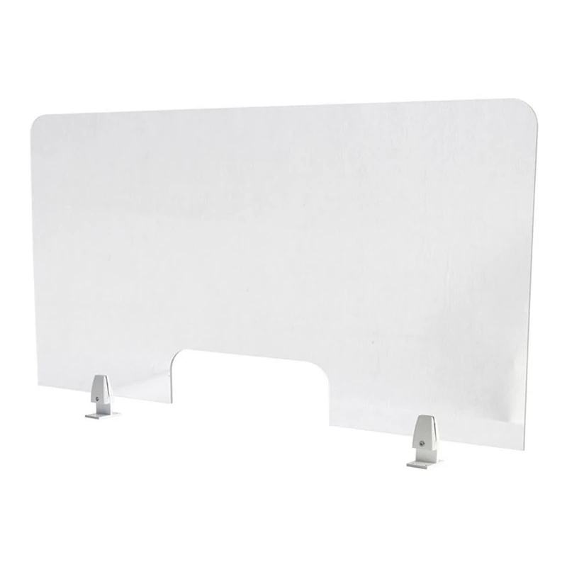 Stalwart DA-AC80008 Freestanding Sneeze Guard/Plastic Divider Screen with Feet 1200x600mm Clear - Image 1