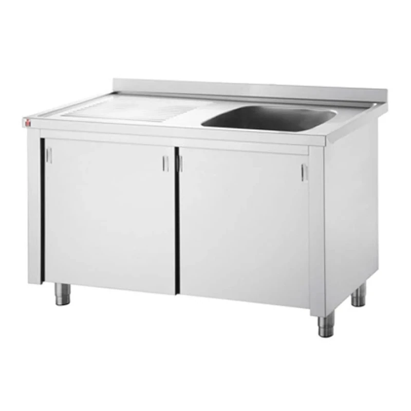 Stalwart DA-THSSR127BR1 Commercial Sink with Cupboard Stainless Steel 1 Bowl Right Splashback Width 1200mm Depth 700mm