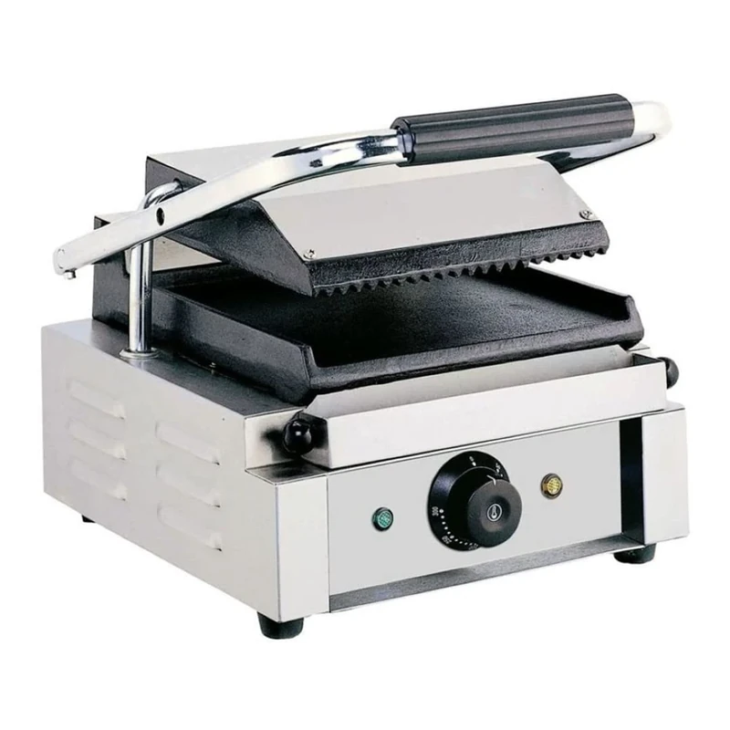 Stalwart DA-EG01C Heavy Duty Panini Contact Grill Single Ribbed/Smooth