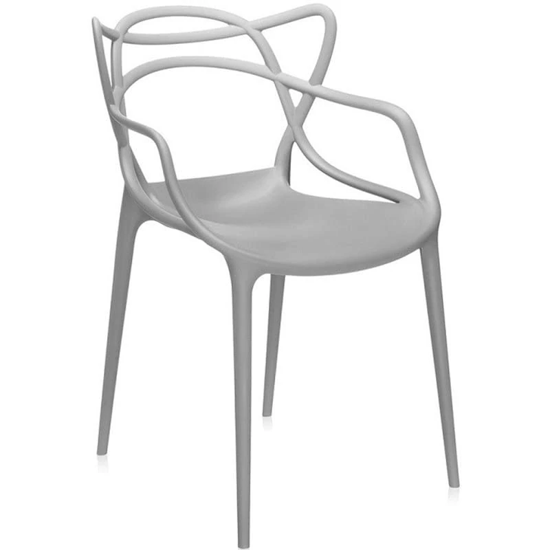 Bistro Dining Arm Chair Plastic Grey Indoors Outdoors DA-WW023GREY