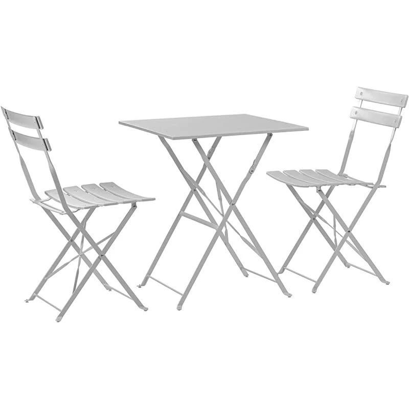 Stalwart DA-WW178WHITE Folding Bisto Set Table 2 Chairs White