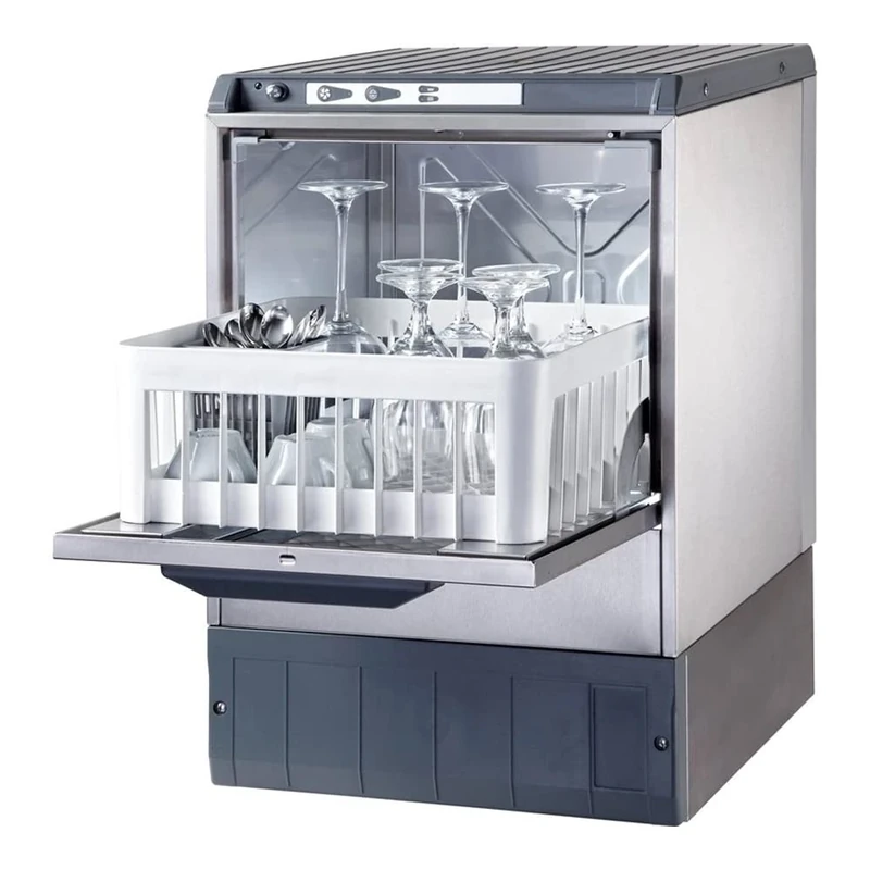 Stalwart 4000BTDD Commercial Glasswasher 1000-1200 Glasses/Hour 400mm Basket Gravity Drain Detergent Pump 13A Omniwash