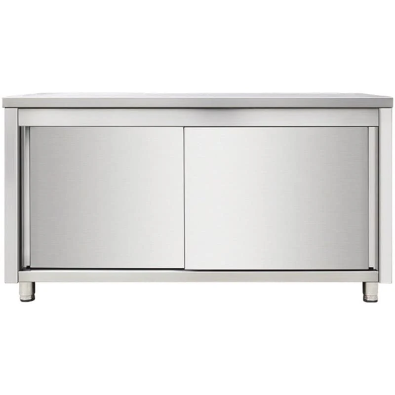Commercial Worktop Floor Cupboard Sliding Doors Stainless Steel Width 1400mm Depth 700mm DA-VTC147SL