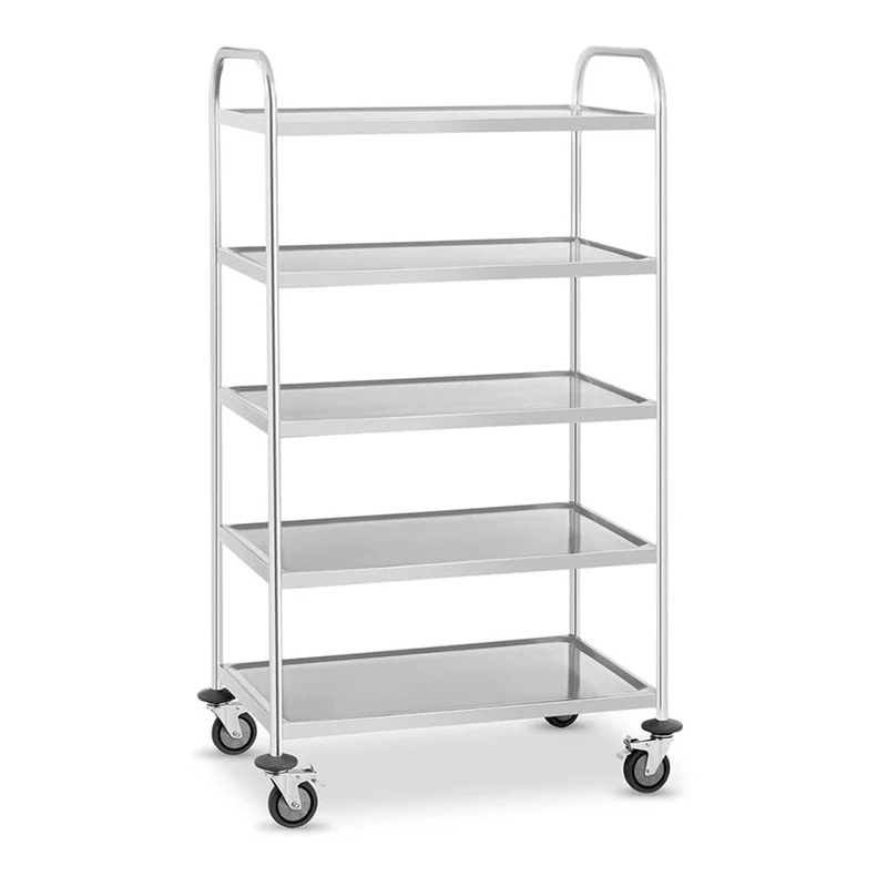 Stalwart DA-RST5B Commercial Serving/Service/Clearing Trolley Stainless Steel 5 Tier 810x460x1480mm