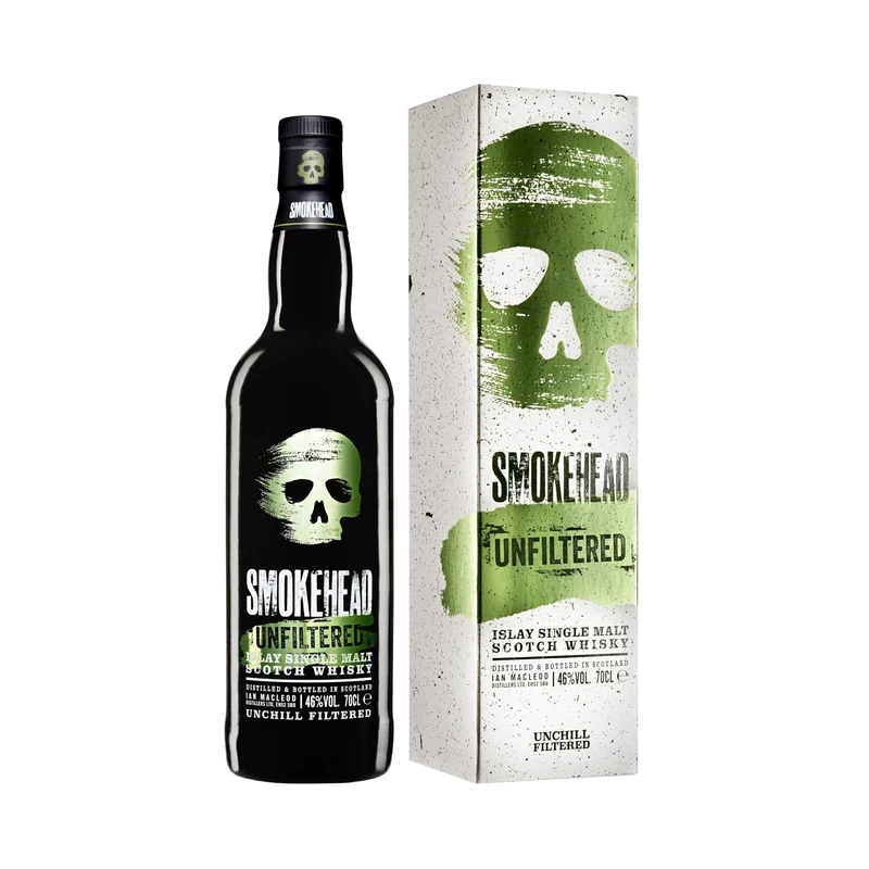 Smokehead Unfiltered Islay Single Malt Scotch Whisky with Giftbox - 70cl | 46% ABV | Rich Peated Single Malt Scottish Whisky