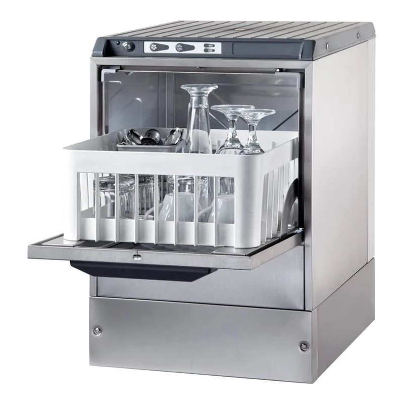 Stalwart 3500BTDD Commercial Glasswasher 800-1000 Glasses/Hour 350mm Basket Gravity Drain Detergent Pump 13A Omniwash